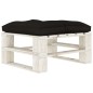 vidaXL Otomana de palets de jardín con cojín negro madera vidaXL Otomana de palets de jardín con cojín negro madera
