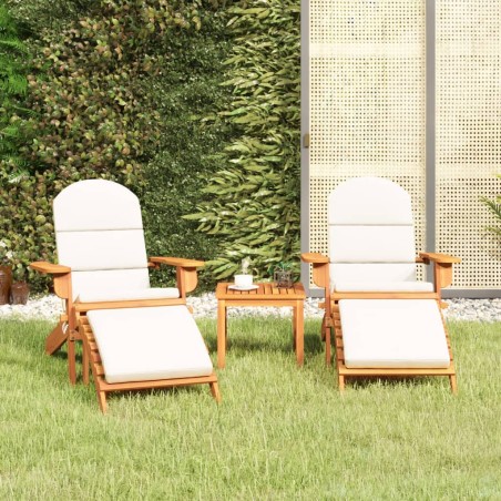 vidaXL Juego de muebles de jardín Adirondack 3 piezas madera acacia