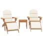 vidaXL Juego de muebles de jardín Adirondack 3 piezas madera acacia