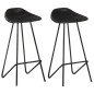 vidaXL Taburetes de cocina 2 unidades cuero auténtico negro vidaXL Taburetes de cocina 2 unidades cuero auténtico negro