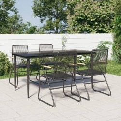 vidaXL Juego de comedor de jardín 5 piezas ratán PVC negro