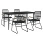 vidaXL Juego de comedor de jardín 5 piezas ratán PVC negro vidaXL Juego de comedor de jardín 5 piezas ratán PVC negro