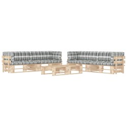 vidaXL Muebles de palets 6 pzas y cojines madera pino impregnada