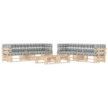 vidaXL Muebles de palets 6 pzas y cojines madera pino impregnada