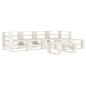 vidaXL Juego de muebles de palets para jardín 6 piezas madera blanco vidaXL Juego de muebles de palets para jardín 6 piezas madera blanco