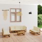 vidaXL Muebles de jardín 8 piezas con cojines de madera de pino maciza vidaXL Muebles de jardín 8 piezas con cojines de madera de pino maciza