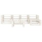 vidaXL Juego de muebles de palets para jardín 6 piezas madera blanco vidaXL Juego de muebles de palets para jardín 6 piezas madera blanco
