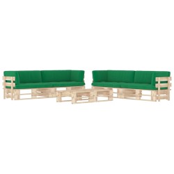 vidaXL Muebles de palets 6 pzas y cojines madera pino impregnada