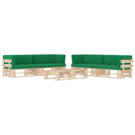 vidaXL Muebles de palets 6 pzas y cojines madera pino impregnada