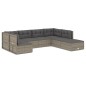 vidaXL Set de muebles de jardín 7 pzas y cojines ratán sintético gris vidaXL Set de muebles de jardín 7 pzas y cojines ratán sintético gris