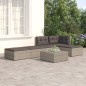 vidaXL Set de muebles de jardín 5 pzas y cojines ratán sintético gris vidaXL Set de muebles de jardín 5 pzas y cojines ratán sintético gris