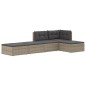 vidaXL Set de muebles de jardín 5 pzas y cojines ratán sintético gris vidaXL Set de muebles de jardín 5 pzas y cojines ratán sintético gris