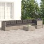 vidaXL Set de muebles de jardín 6 pzas y cojines ratán sintético gris