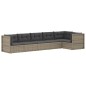 vidaXL Set de muebles de jardín 6 pzas y cojines ratán sintético gris