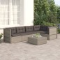 vidaXL Set de muebles de jardín 5 pzas y cojines ratán sintético gris vidaXL Set de muebles de jardín 5 pzas y cojines ratán sintético gris