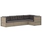 vidaXL Set de muebles de jardín 5 pzas y cojines ratán sintético gris vidaXL Set de muebles de jardín 5 pzas y cojines ratán sintético gris