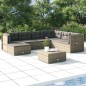 vidaXL Set de muebles de jardín 7 pzas y cojines ratán sintético gris vidaXL Set de muebles de jardín 7 pzas y cojines ratán sintético gris