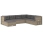 vidaXL Set de muebles de jardín 7 pzas y cojines ratán sintético gris vidaXL Set de muebles de jardín 7 pzas y cojines ratán sintético gris