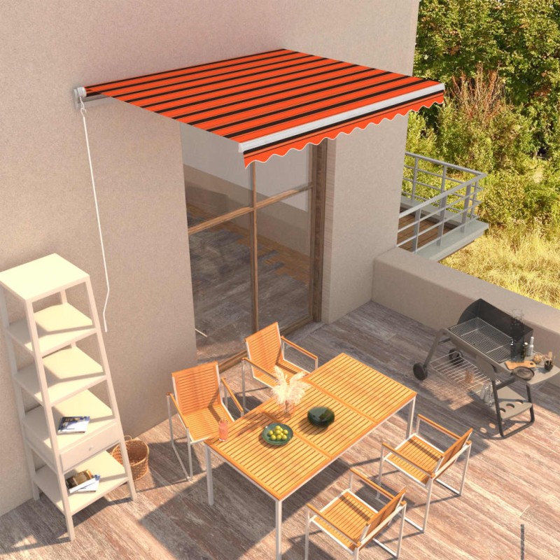 vidaXL Toldo manual retráctil naranja y marrón 300x250 cm