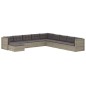 vidaXL Set de muebles de jardín 10 pzas y cojines ratán sintético gris vidaXL Set de muebles de jardín 10 pzas y cojines ratán sintético gris