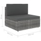 vidaXL Juego muebles de jardín 6 pzas y cojines ratán sintético gris vidaXL Juego muebles de jardín 6 pzas y cojines ratán sintético gris