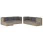 vidaXL Set de muebles de jardín 7 pzas y cojines ratán sintético gris vidaXL Set de muebles de jardín 7 pzas y cojines ratán sintético gris