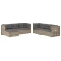 vidaXL Set de muebles de jardín 7 pzas y cojines ratán sintético gris vidaXL Set de muebles de jardín 7 pzas y cojines ratán sintético gris