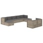 vidaXL Set de muebles de jardín 9 pzas y cojines ratán sintético gris vidaXL Set de muebles de jardín 9 pzas y cojines ratán sintético gris