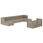 vidaXL Set de muebles de jardín 9 pzas y cojines ratán sintético gris vidaXL Set de muebles de jardín 9 pzas y cojines ratán sintético gris