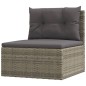 vidaXL Set de muebles de jardín 9 pzas y cojines ratán sintético gris vidaXL Set de muebles de jardín 9 pzas y cojines ratán sintético gris