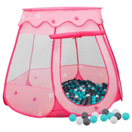 vidaXL Tienda de juegos para niños con 250 bolas rosa 102x102x82 cm