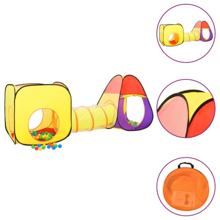 vidaXL Tienda de juegos niños con 250 bolas multicolor 255x80x100cm