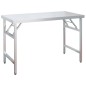 vidaXL Mesa de trabajo para cocina con estante acero inox 120x60x145cm vidaXL Mesa de trabajo para cocina con estante acero inox 120x60x145cm