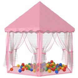 vidaXL Carpa de juegos de princesa con 250 bolas rosa 133x140 cm