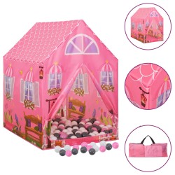 vidaXL Tienda de juegos para niños con 250 bolas rosa 69x94x104 cm