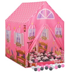 vidaXL Tienda de juegos para niños con 250 bolas rosa 69x94x104 cm