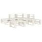 vidaXL Juego de muebles de palés para jardín 6 piezas madera blanco vidaXL Juego de muebles de palés para jardín 6 piezas madera blanco