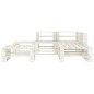 vidaXL Juego de muebles de palés para jardín 6 piezas madera blanco vidaXL Juego de muebles de palés para jardín 6 piezas madera blanco