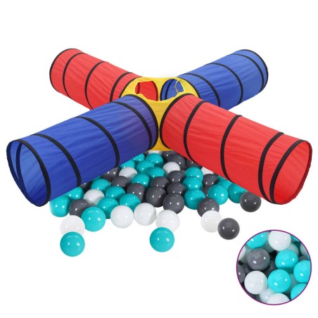 vidaXL Túnel de juegos para niños con 250 bolas multicolor