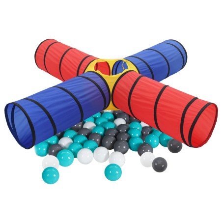vidaXL Túnel de juegos para niños con 250 bolas multicolor