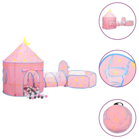 vidaXL Tienda de juegos para niños con 250 bolas rosa 301x120x128 cm