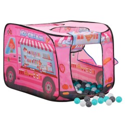 vidaXL Tienda de juegos para niños con 250 bolas rosa 70x112x70 cm