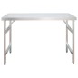 vidaXL Mesa de trabajo para cocina con estante acero inox 120x60x145cm vidaXL Mesa de trabajo para cocina con estante acero inox 120x60x145cm