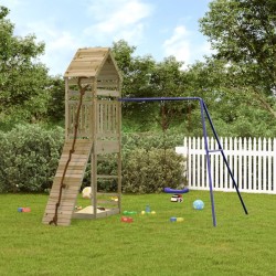 vidaXL Parque infantil de exterior madera de pino impregnada