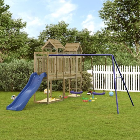 vidaXL Parque infantil de exterior madera de pino impregnada