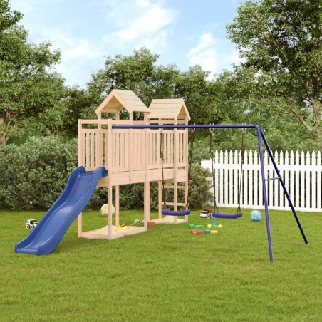 vidaXL Parque infantil de exterior madera maciza de pino