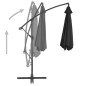 vidaXL Sombrilla voladiza con poste de aluminio negro 300 cm vidaXL Sombrilla voladiza con poste de aluminio negro 300 cm