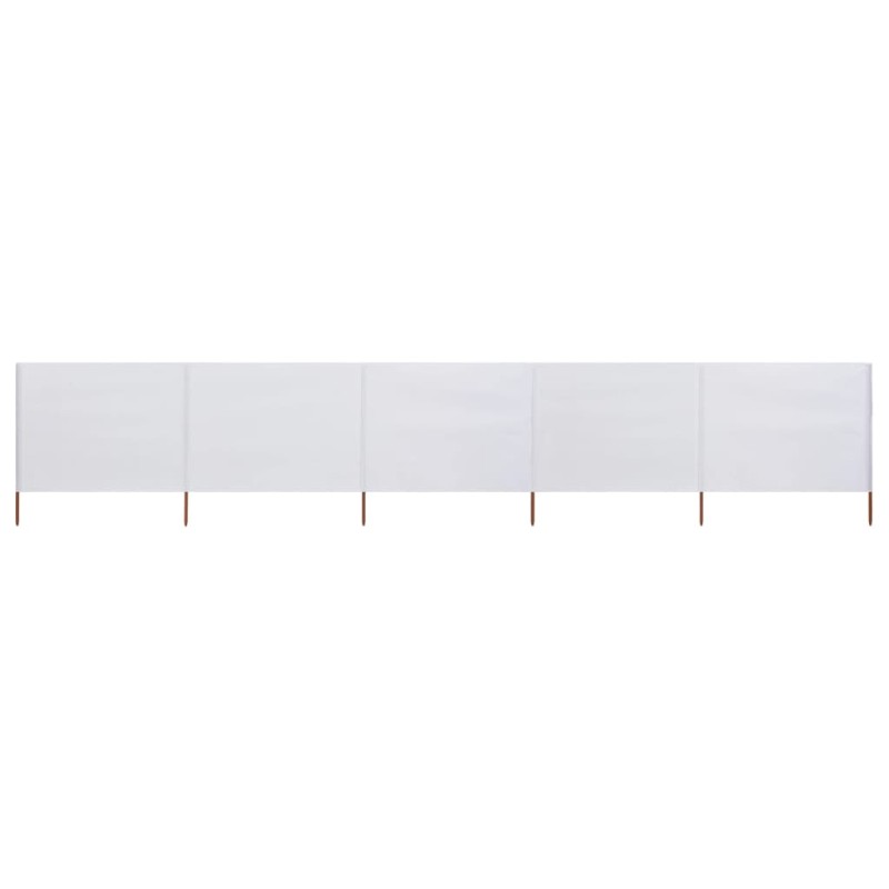 vidaXL Paravientos de playa de 5 paneles tela blanco arena 600x160cm vidaXL Paravientos de playa de 5 paneles tela blanco arena 600x160cm