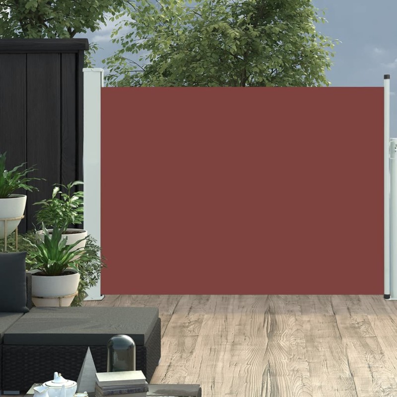 vidaXL Toldo lateral retráctil de jardín marrón 100x500 cm vidaXL Toldo lateral retráctil de jardín marrón 100x500 cm
