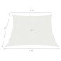 vidaXL Toldo de vela blanco HDPE 160 g/m² 4/5x3 m vidaXL Toldo de vela blanco HDPE 160 g/m² 4/5x3 m